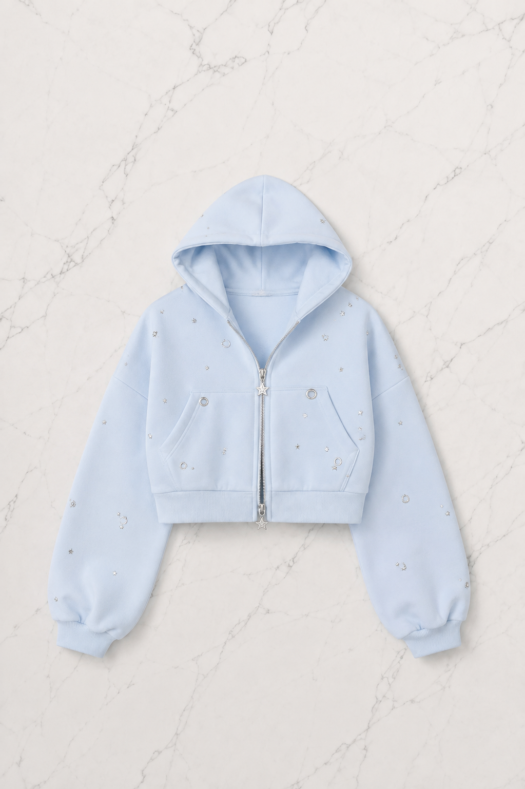 Glithch Eyelet Oversize Blue Eşofman Takımı