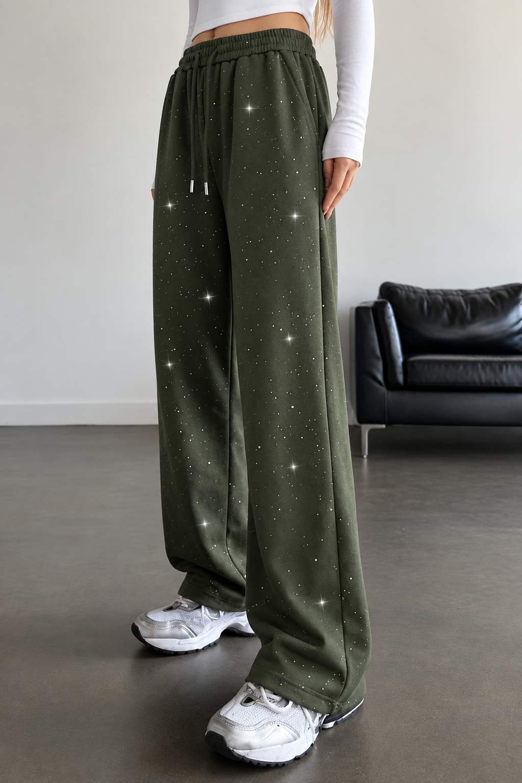 Glow Simli Baggy Unisex Eşofman Altı