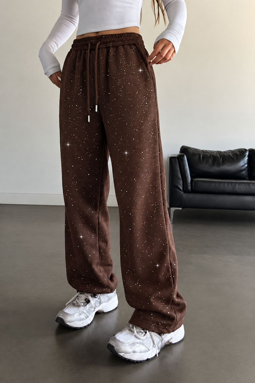Glow Simli Baggy Unisex Eşofman Altı