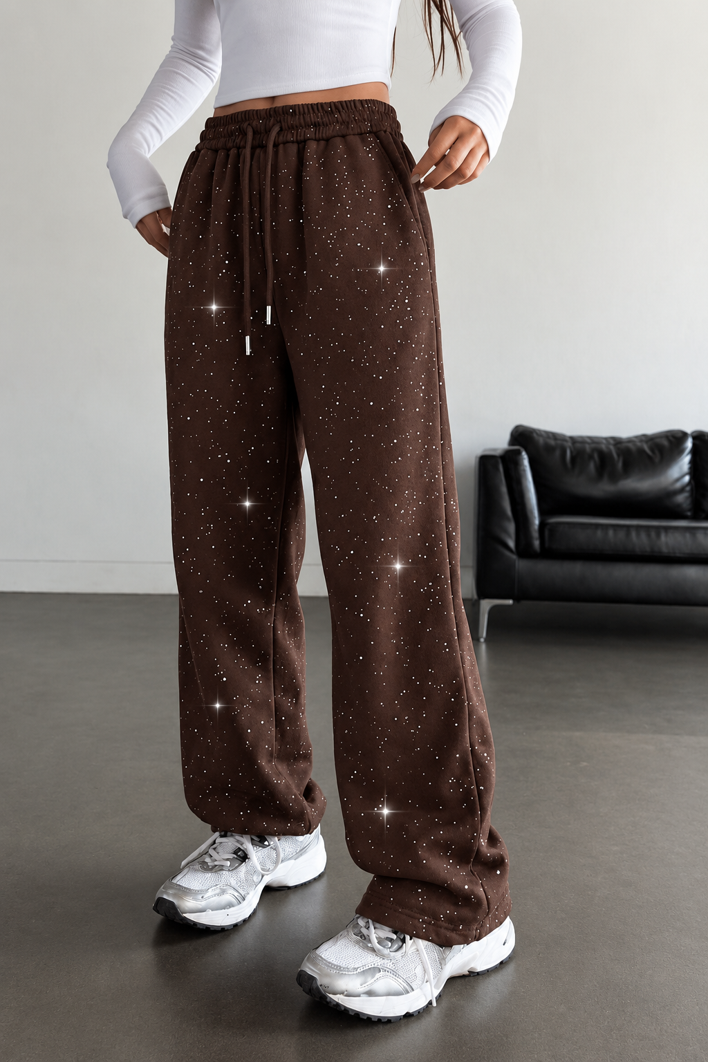 Glow Simli Baggy Unisex Eşofman Altı