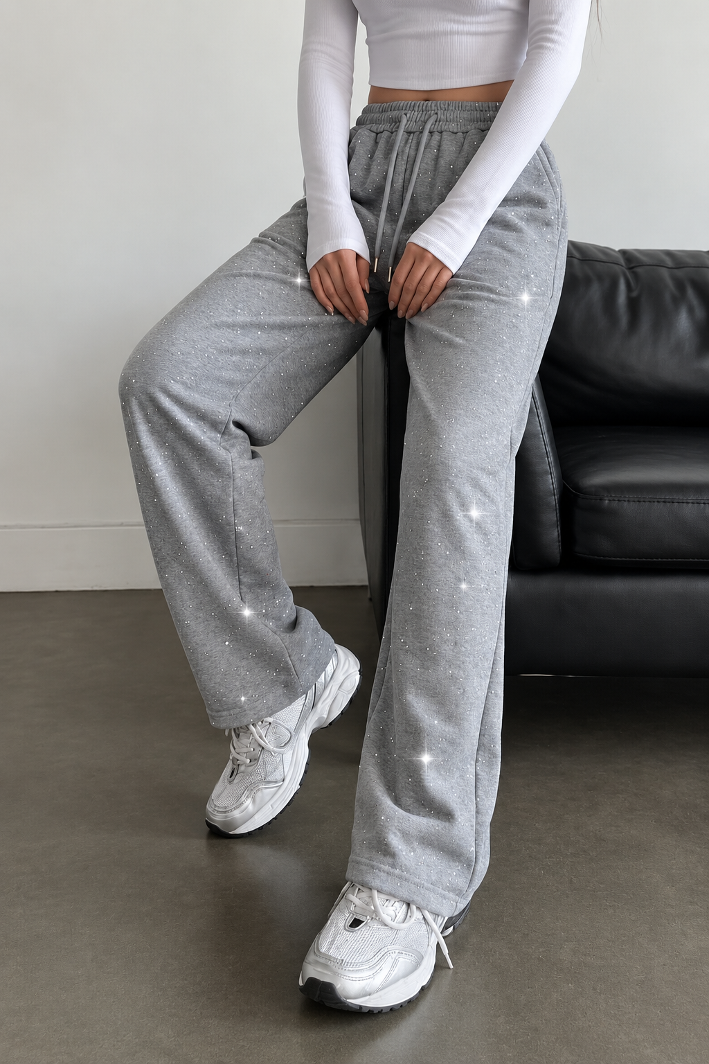 Glow Simli Baggy Unisex Eşofman Altı