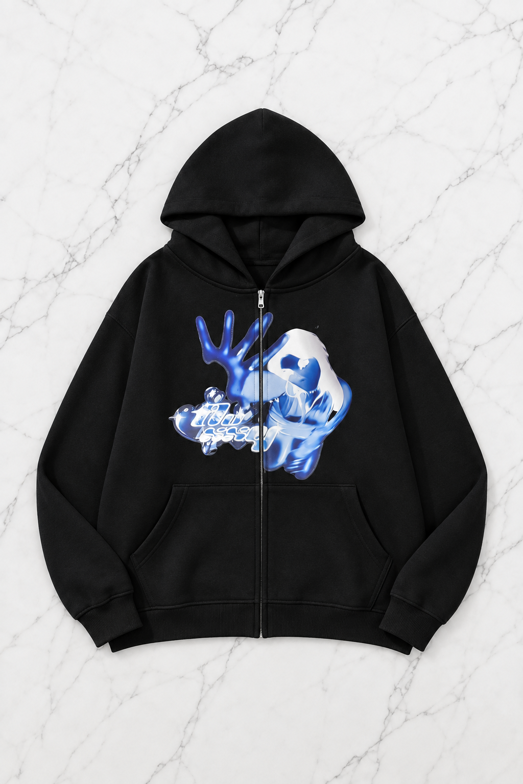 Good Deasy Girl Siyah Kapüşonlu Oversize Unisex Hırka