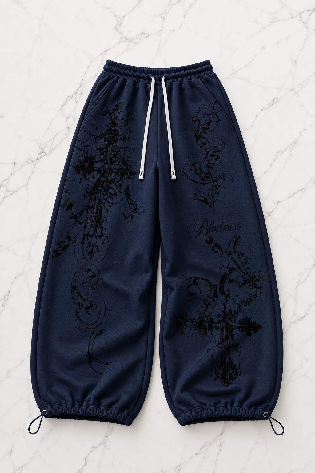 Gothic Rose Detaylı Baggy Unisex Eşofman Altı