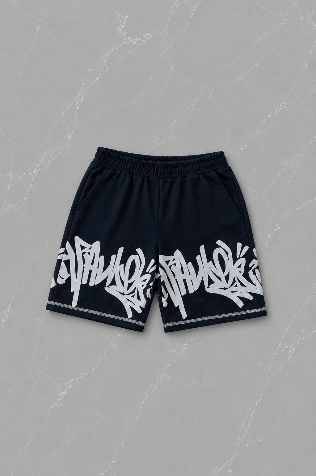 Graffiti Tag Midnight Navy T-shirt & Şort Takım