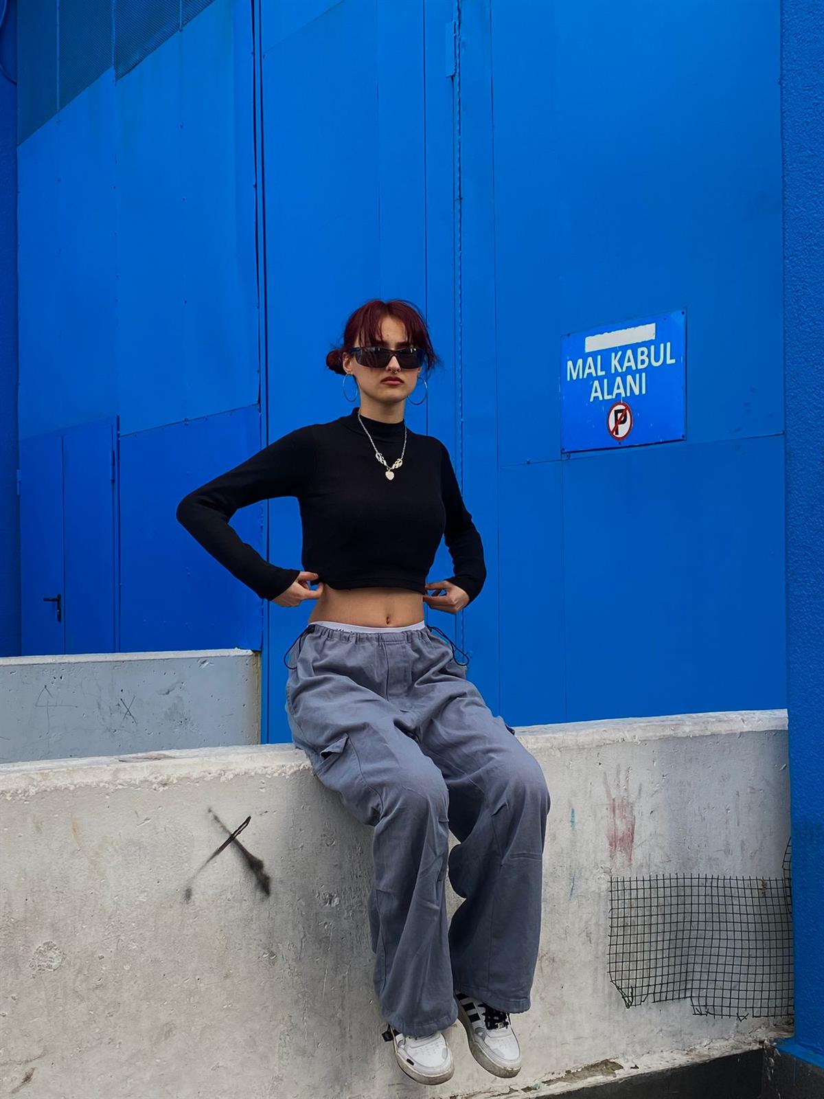 Grey Tactical Kargo Cepli Bel ve Paça Ayarlanabilir  Gabardin Paraşüt Oversize Gri Pantolon