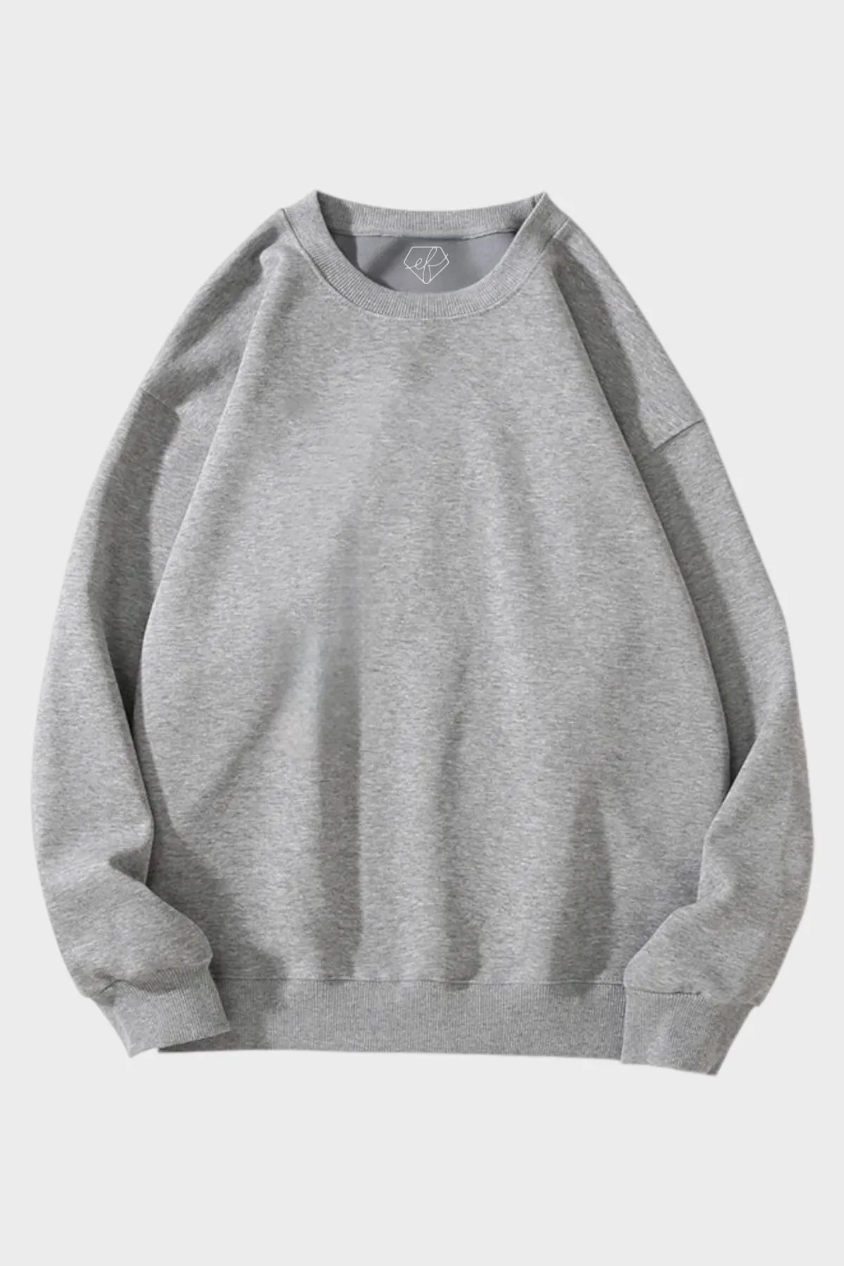 Gri 3 İplik Şardonlu Basic Sweatshirt