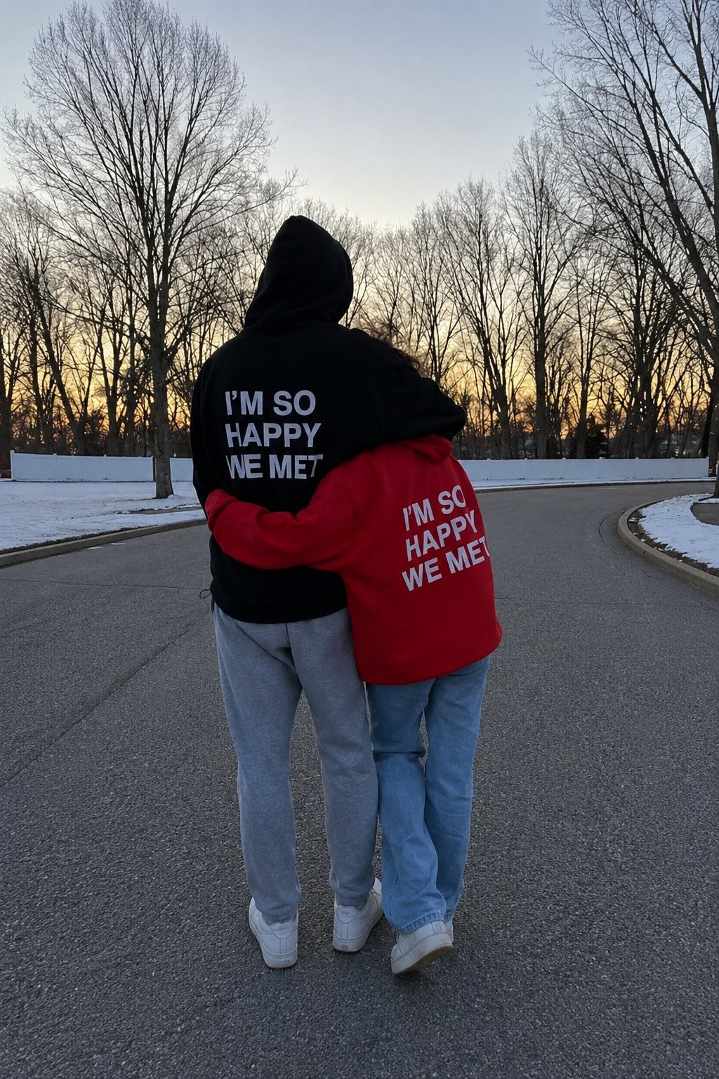 Happy to Met Sevgililer Günü Özel Oversize Sweatshirt