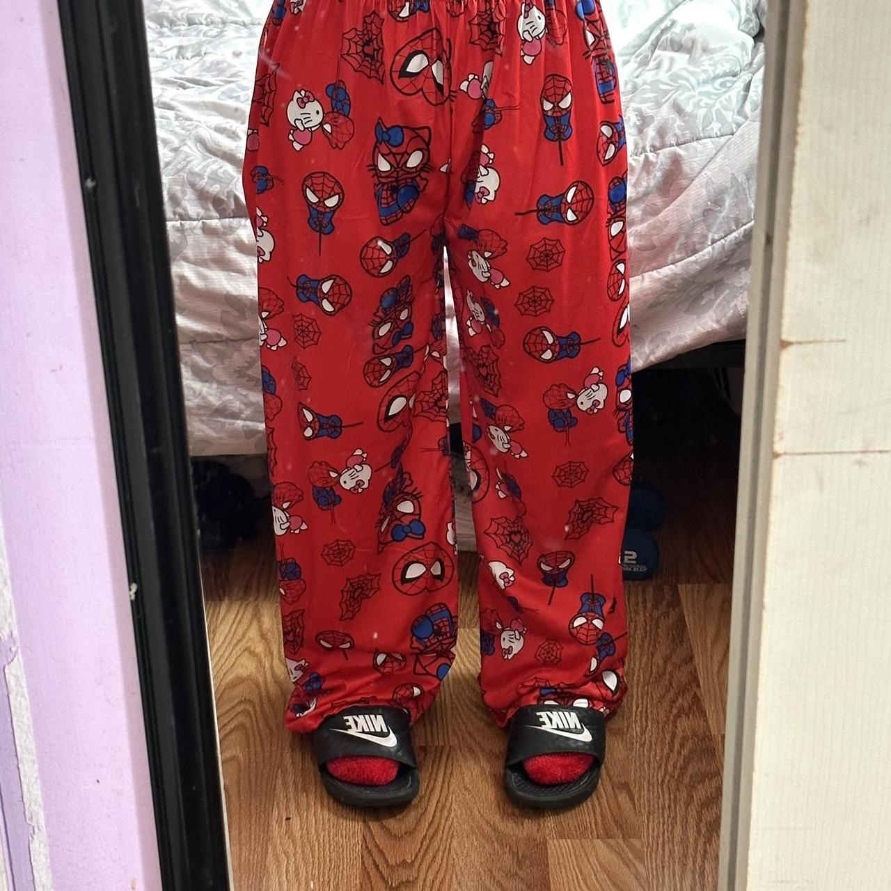 Hello Kitty & Spider-Man Detail Unisex Kırmızı Eşofman Altı