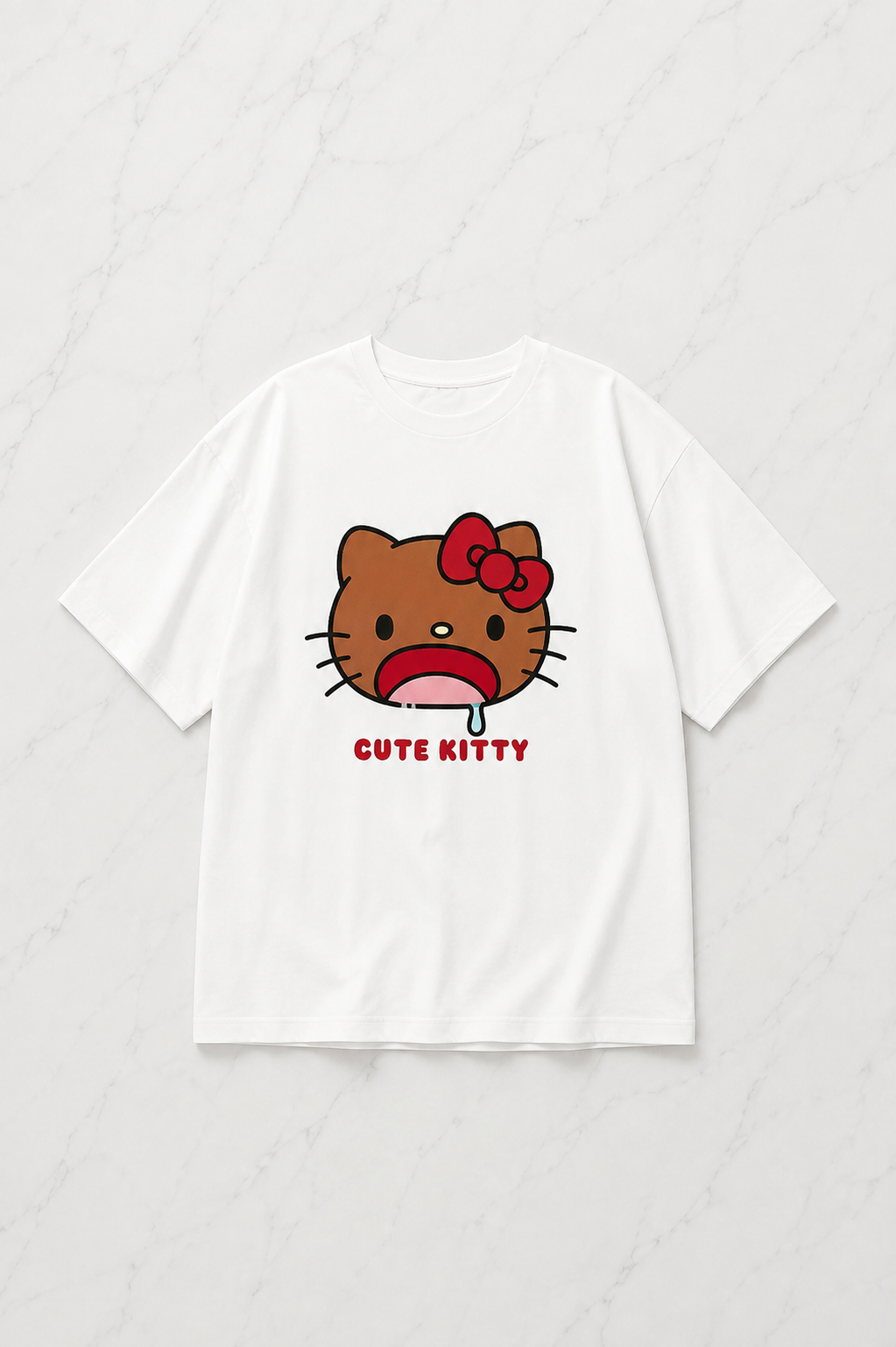 (Kadın) Cute Kitty Oversize Unisex T-shirt