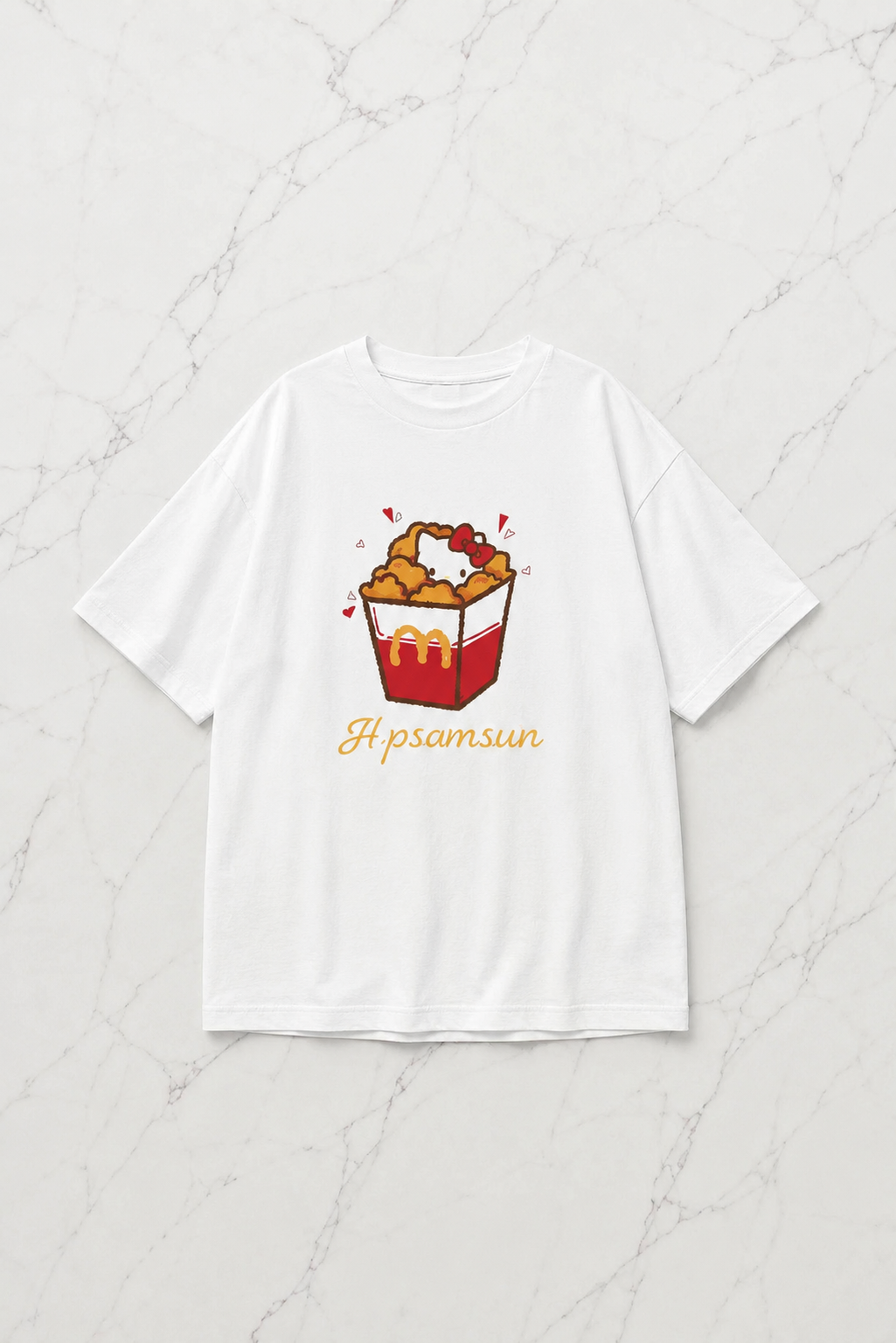 (Kadın) Hello Kitty Pop Corn Oversize Unisex T-shirt