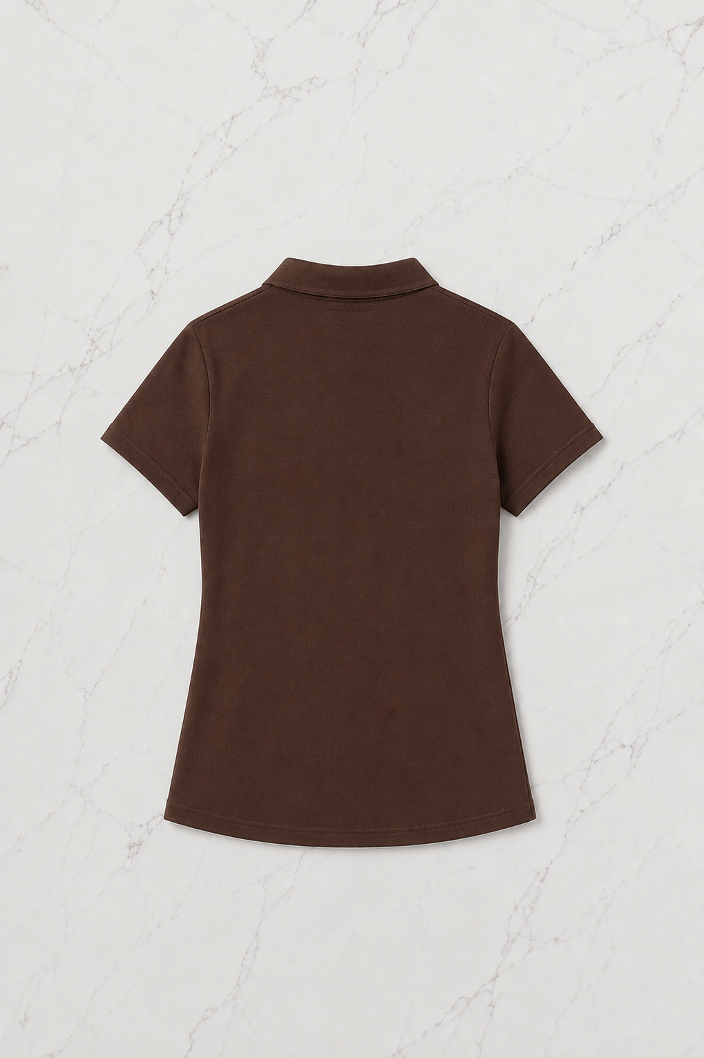 Kahverengi Tek Boynuzlu At Baskılı Polo Yaka Düğmeli Kısa Kol Tshirt 