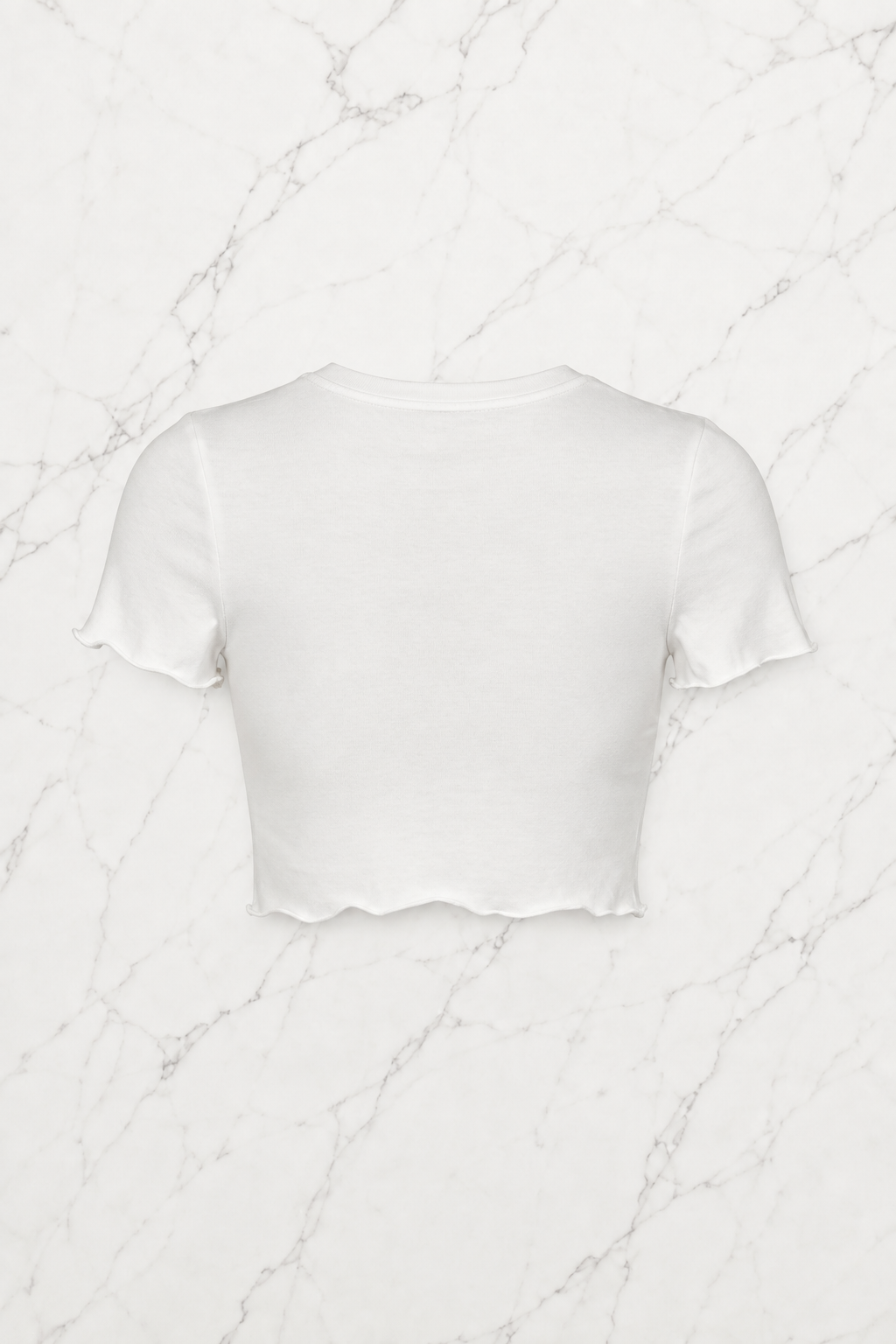 Kemer Boy Caramel Macchlato Baskılı Crop Bluz