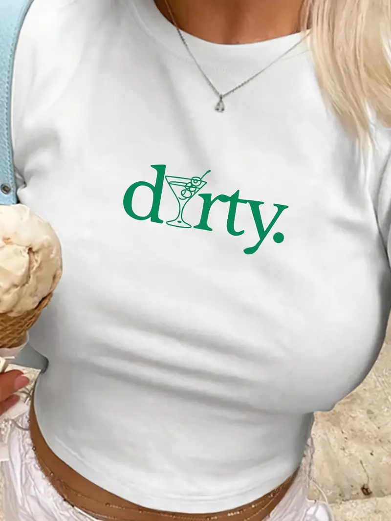 Kemer Boy Drty. Baskılı Crop Bluz