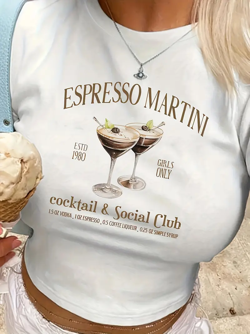 Kemer Boy Espresso Martın Baskılı Crop Bluz