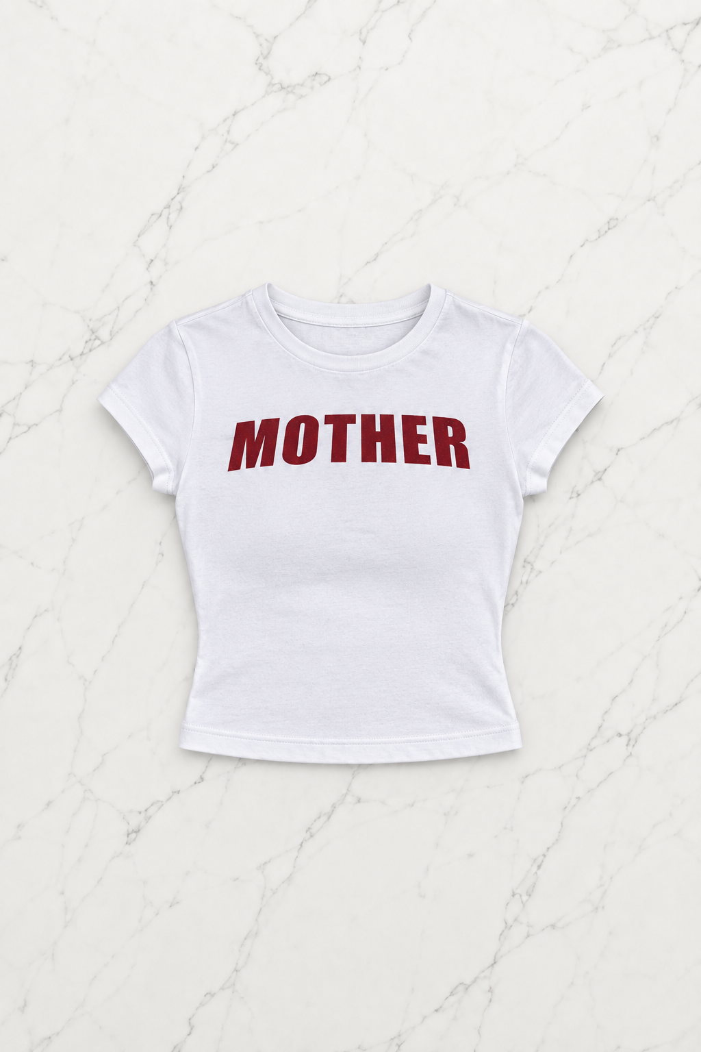 Kemer Boy Mother Baskılı Crop Bluz