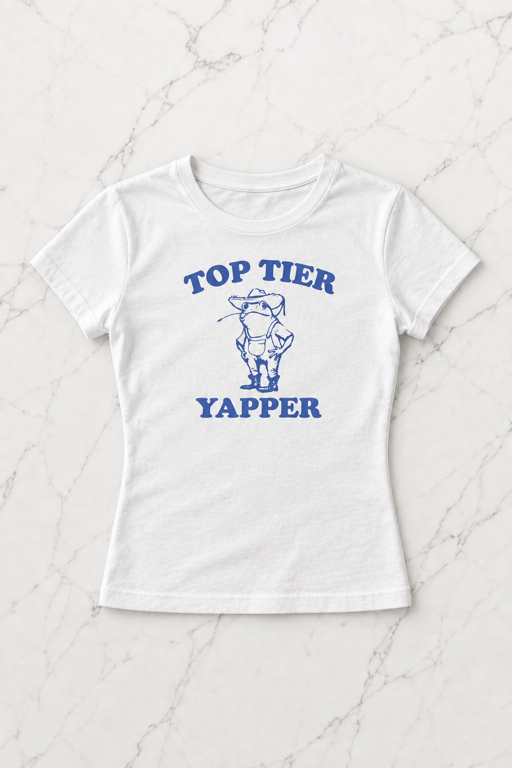 Kemer Boy Top Tıer Yapper Baskılı Crop Bluz