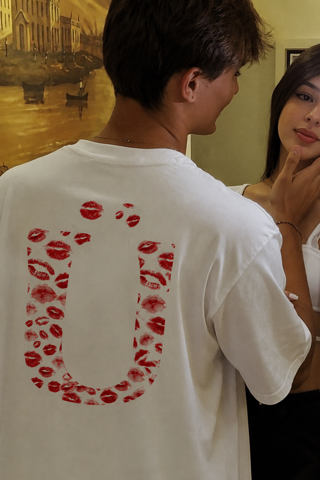 Kiss Design Ü Harfi Oversize T-shirt
