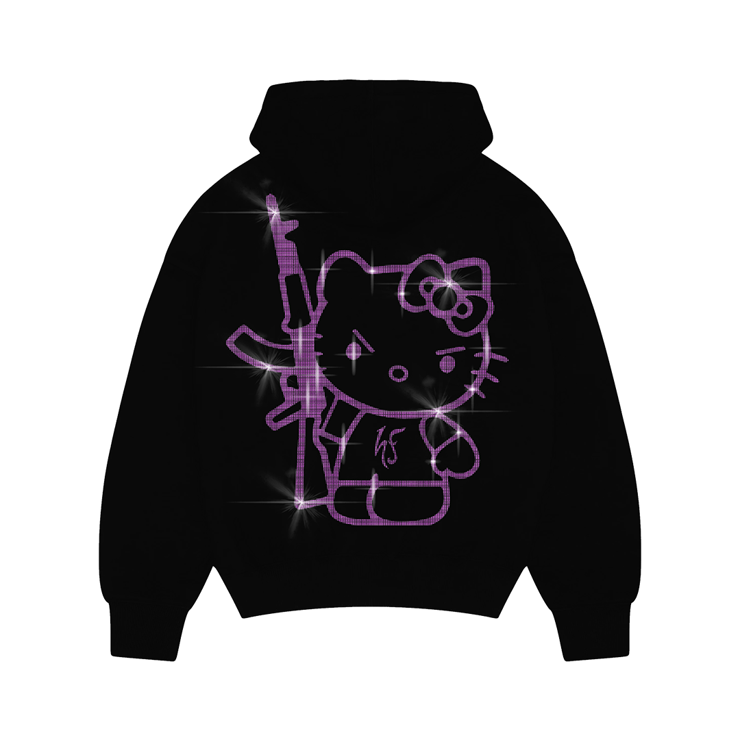 Kitty Rhinestone Taşlı Sweatshirt