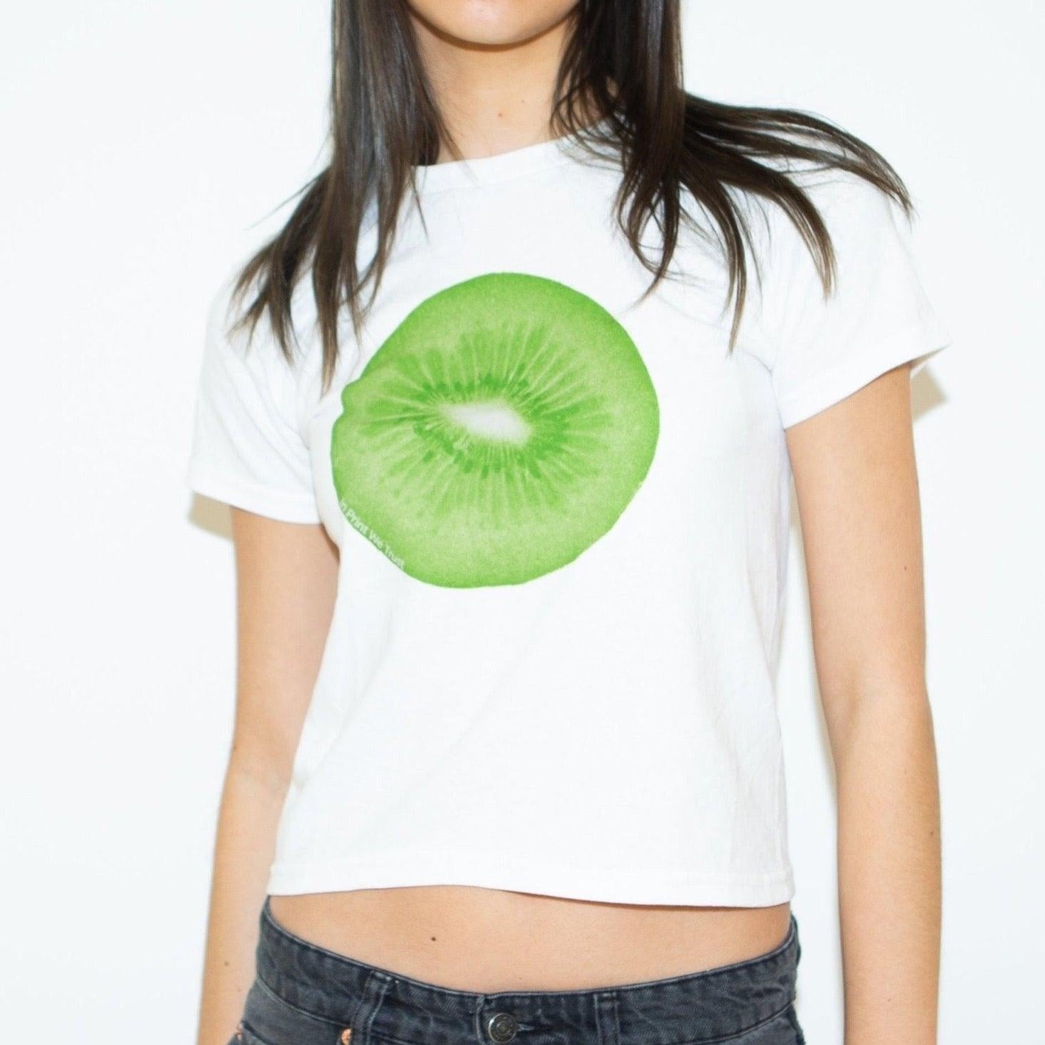 Kiwi Baskılı Crop Top