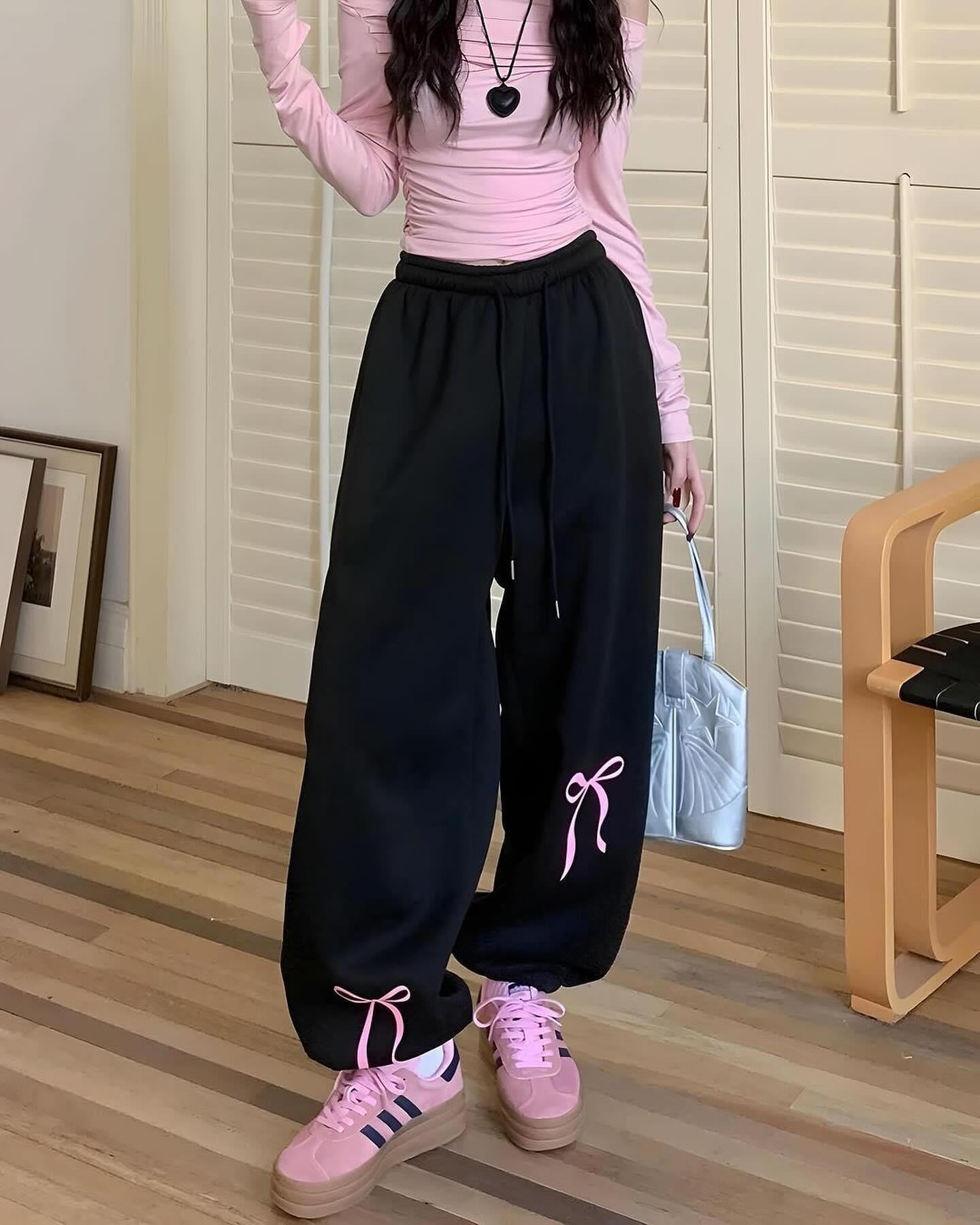 Kurdele Detaylı Oversize Unisex Eşofman Altı