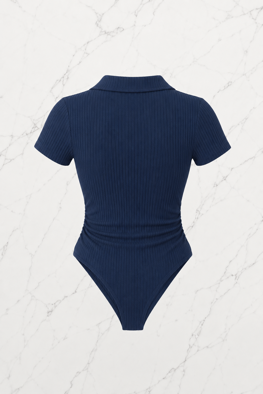 Lacivert Polo Yaka Fitilli Likralı Premium Zıbın