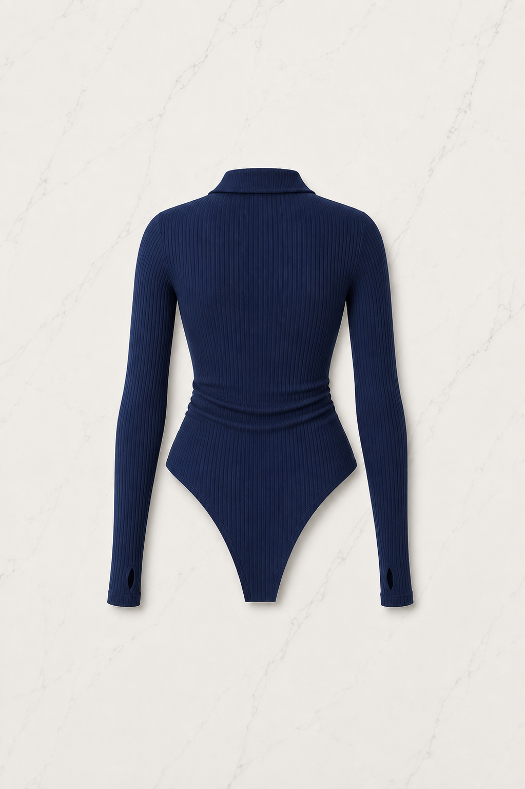 Lacivert Steed Polo Yaka Parmak Geçirme Detaylı Bluz