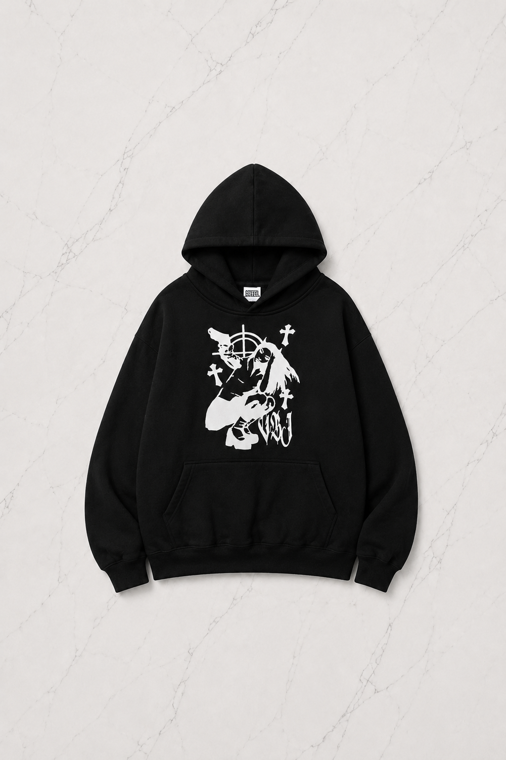 Legend Girl Siyah Kapüşonlu Oversize Unisex Sweatshirt