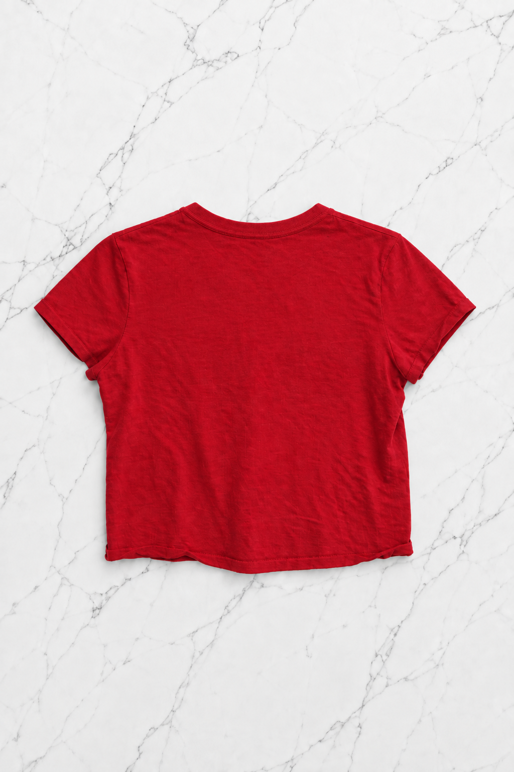 Love Bombing Baskılı Kırmızı Crop Bluz