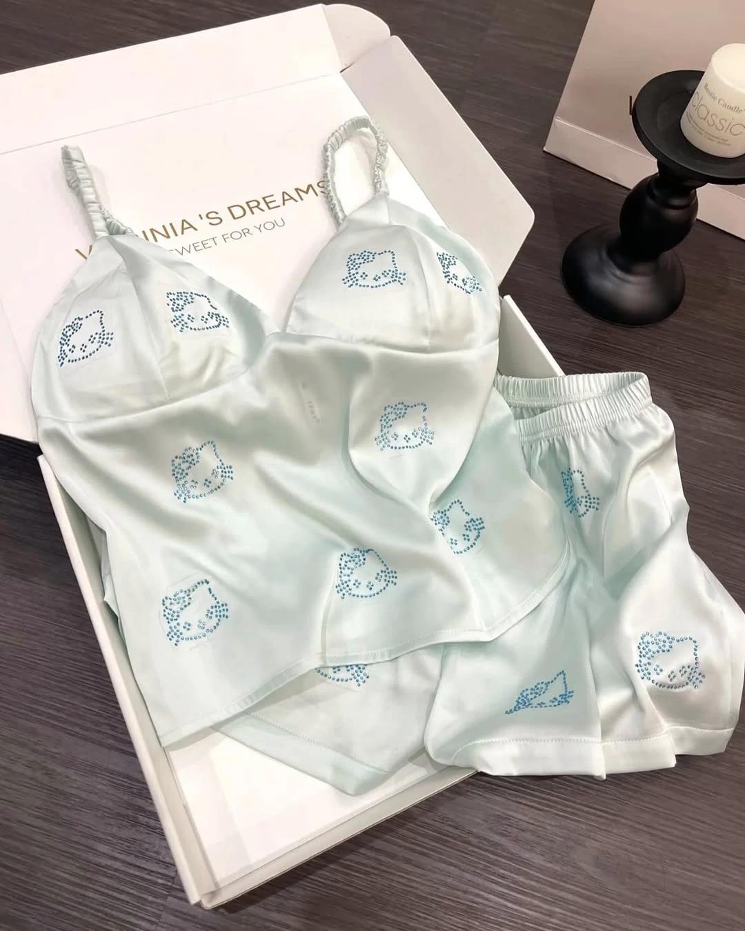 Mavi Hello Kitty Taş Detail Şık Alt Üst Takım