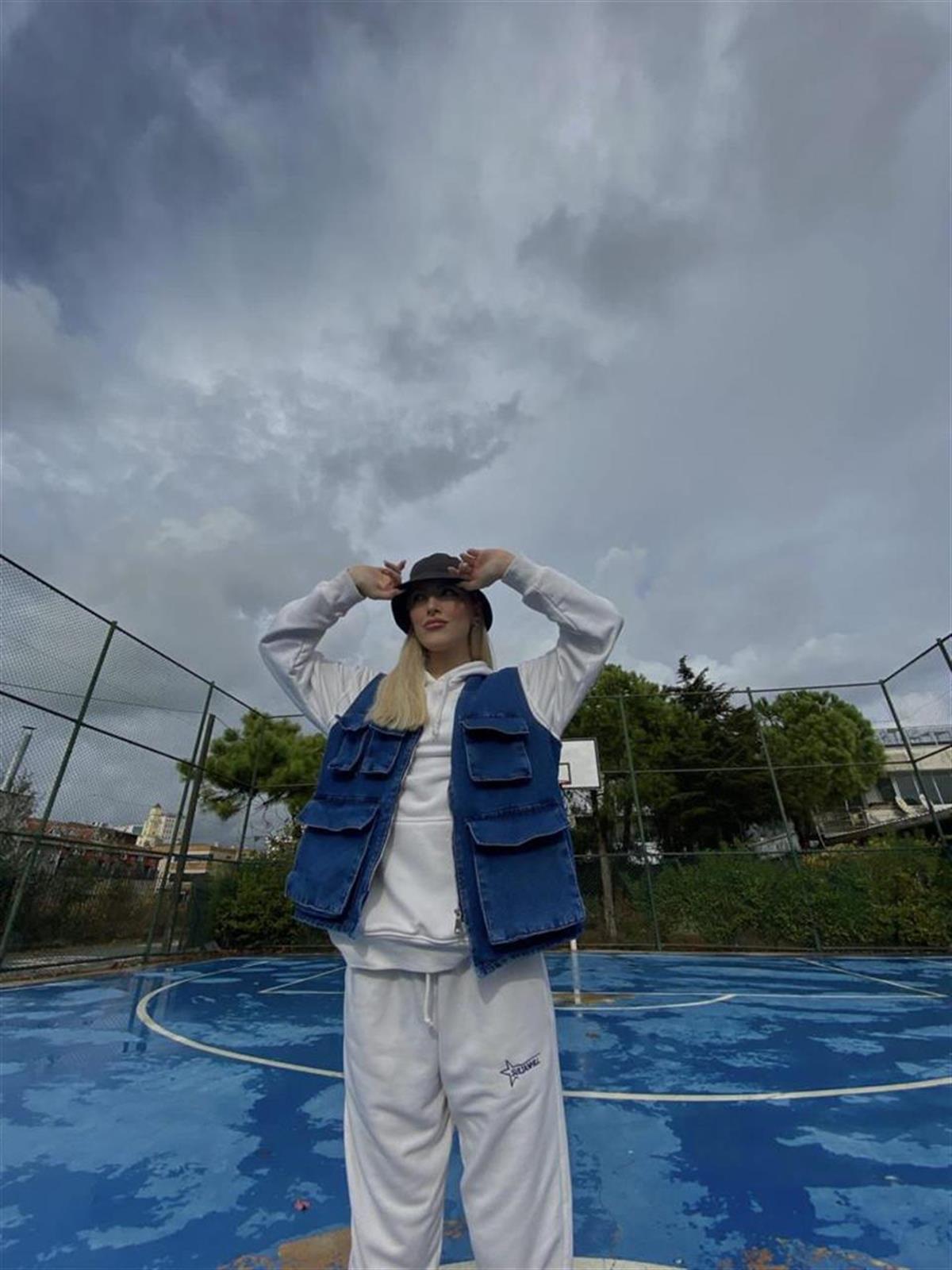 Mavi Körüklü Kargo Streetwear Yelek