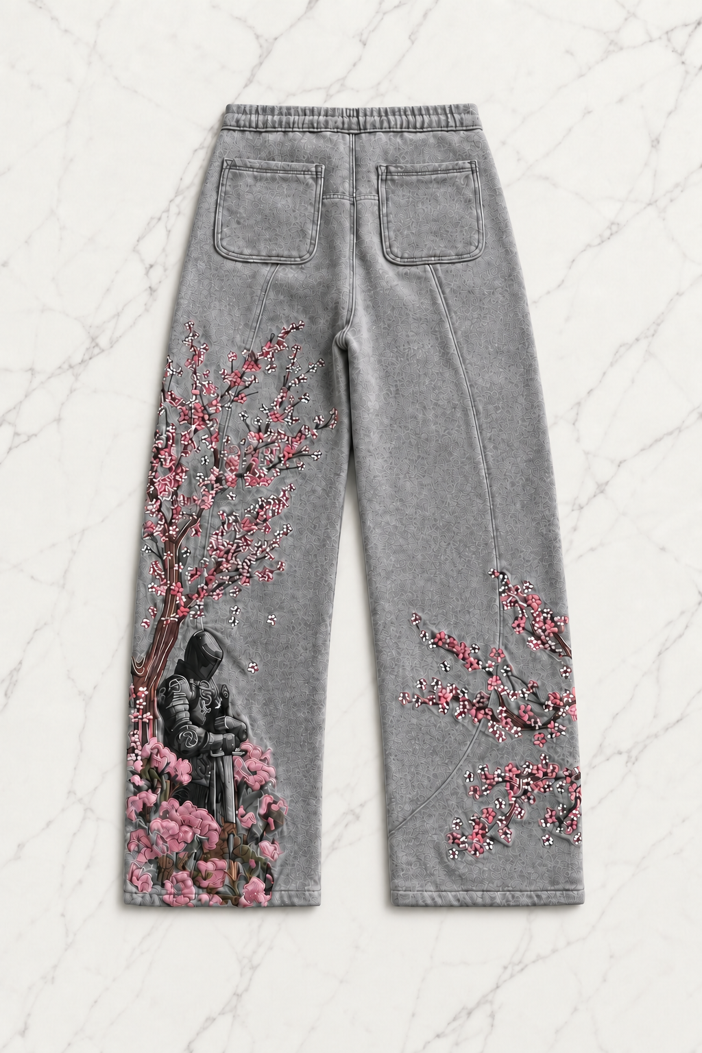 Night Blossom Gri Baggy Eşofman Altı