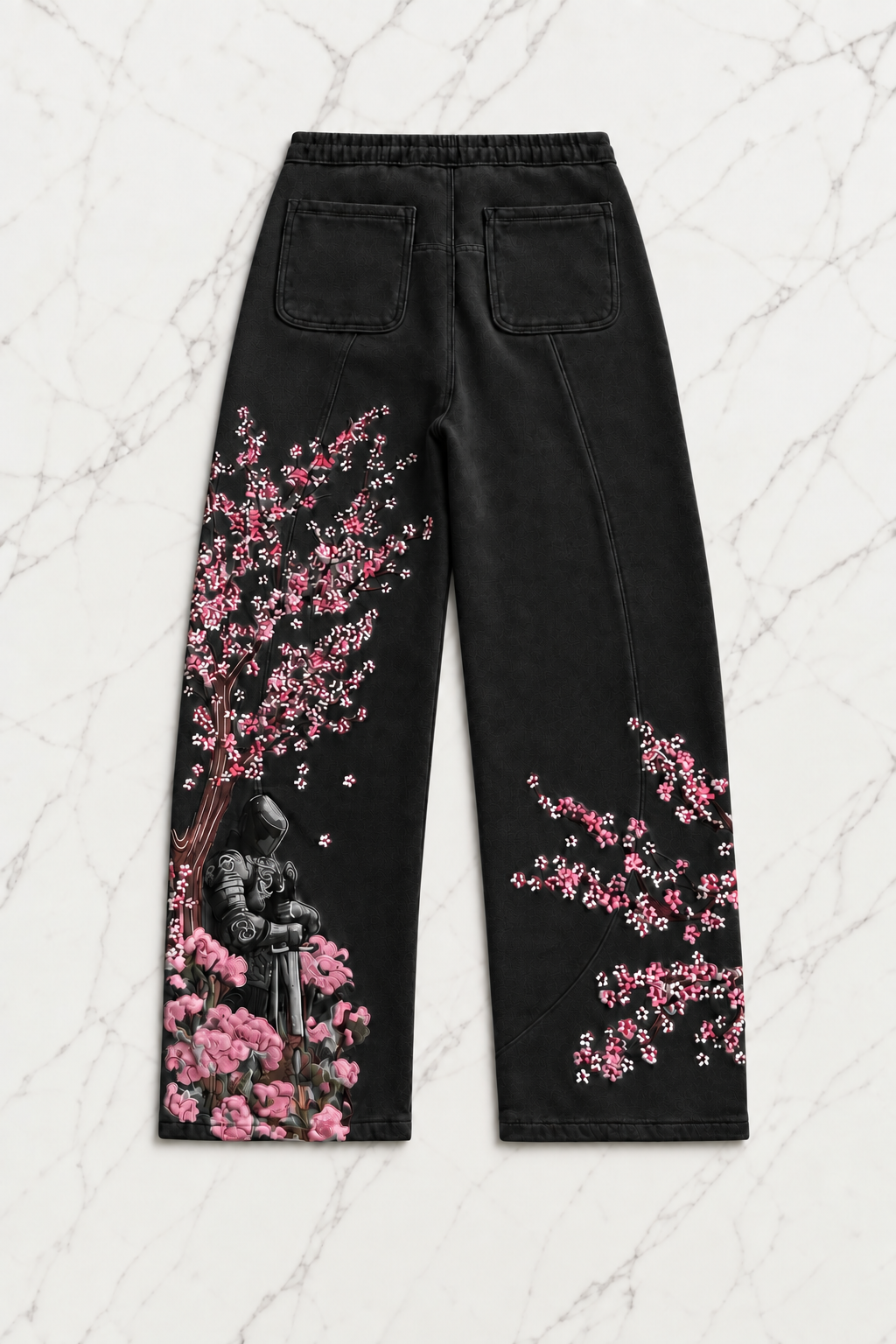 Night Blossom Siyah Baggy Eşofman Altı