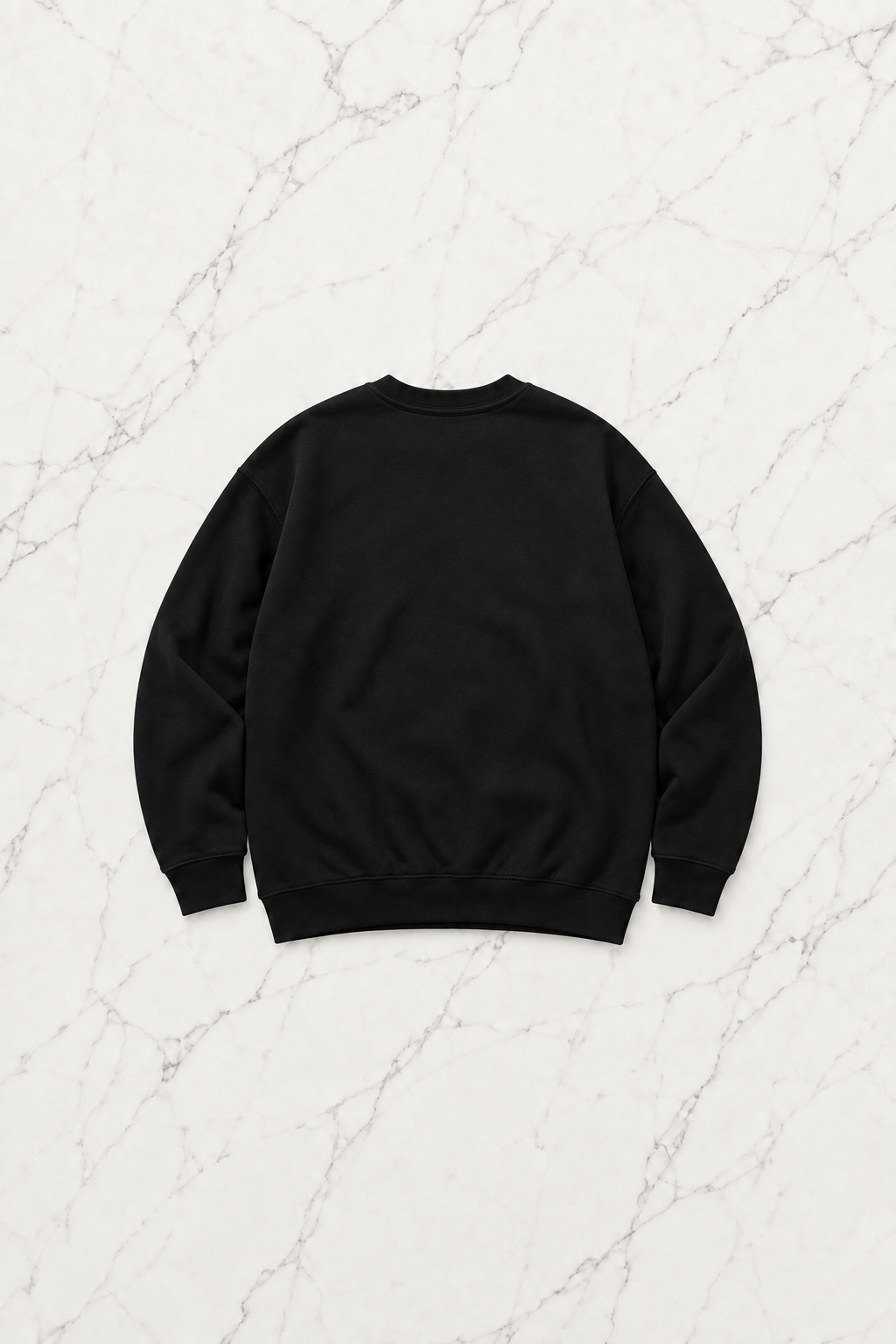 Outlet Düz Siyah Bisiklet Yaka Sweatshirt