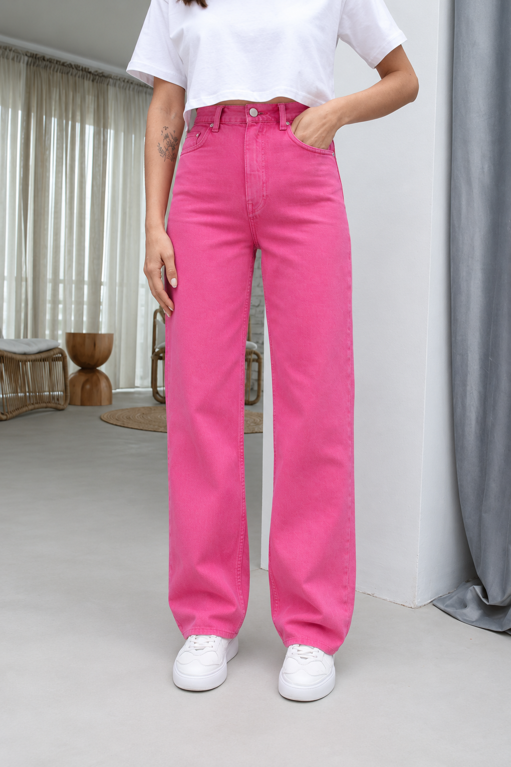 Outlet Pembe Jogger Jean