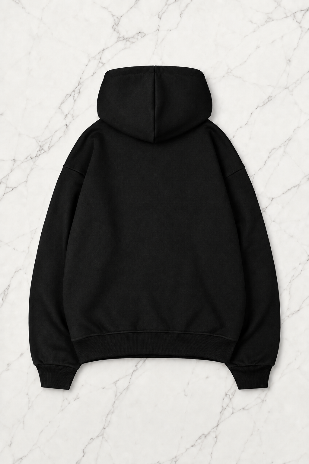 Outlet Siyah Düz Hoodie Unisex