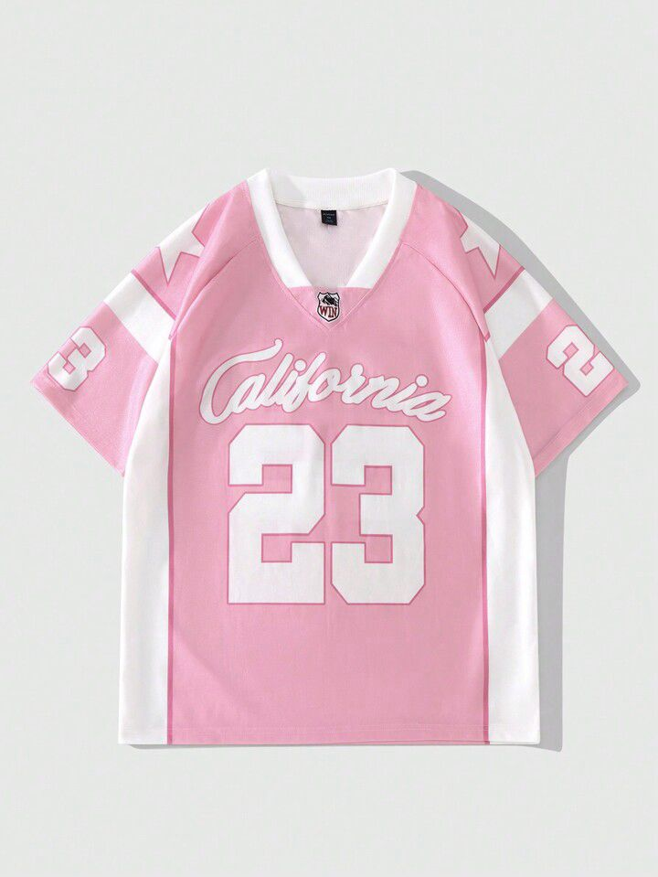 Pembe California 23 Baskılı Jersey Kısa Kol Forma