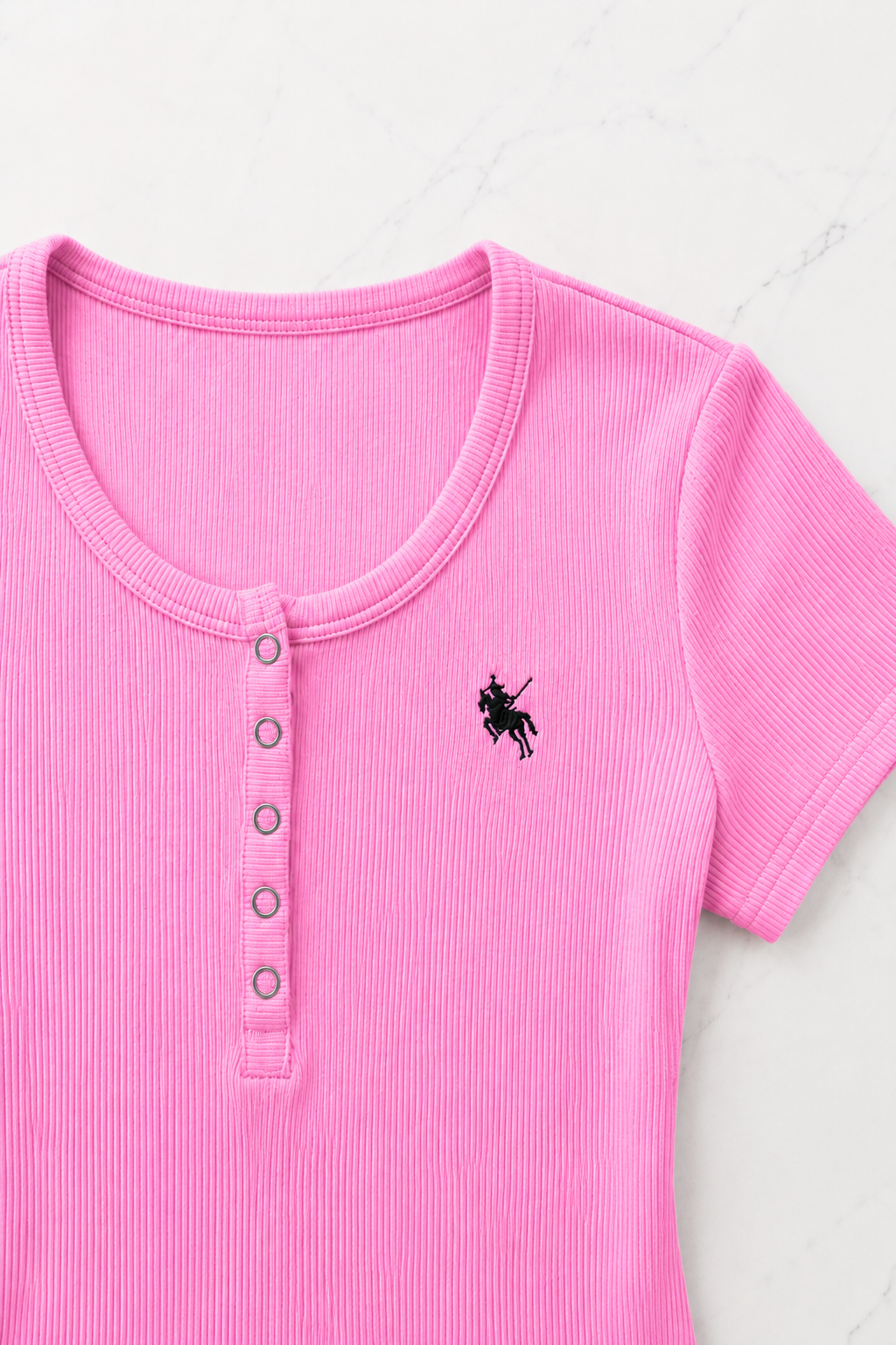 Pembe Soft Detaylı Nakışlı Çıtçıtlı Bluz