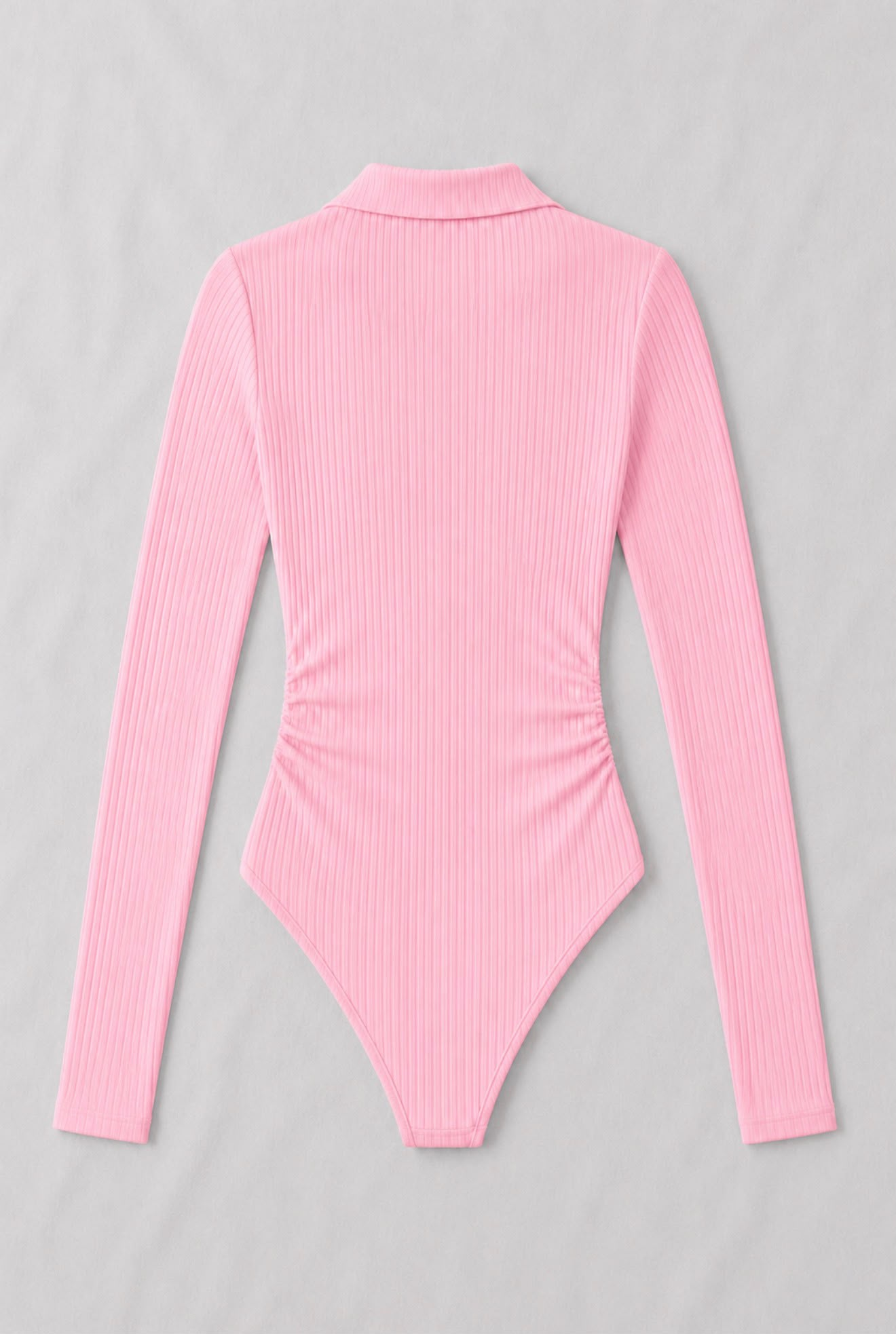 Pembe Steed Polo Yaka Parmak Geçirme Detaylı Bluz