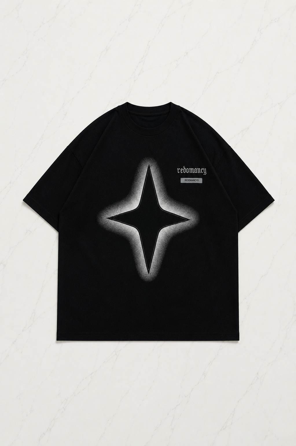 Reba Mancy Star Oversize Unisex Siyah T-shirt