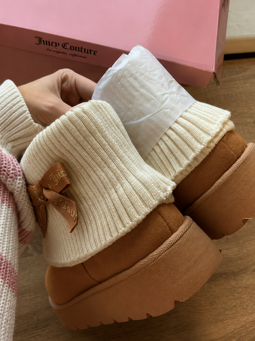 Ribbon Couture Kahverengi Peluş Dokulu Bot