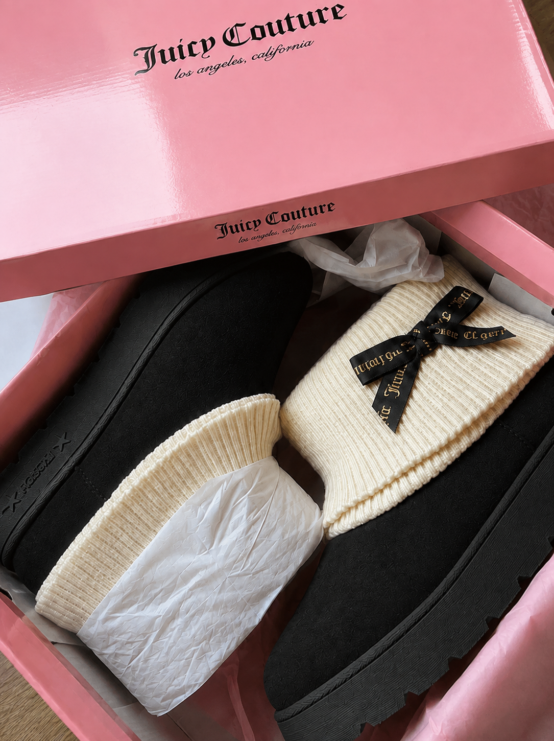 Ribbon Couture Siyah Peluş Dokulu Bot