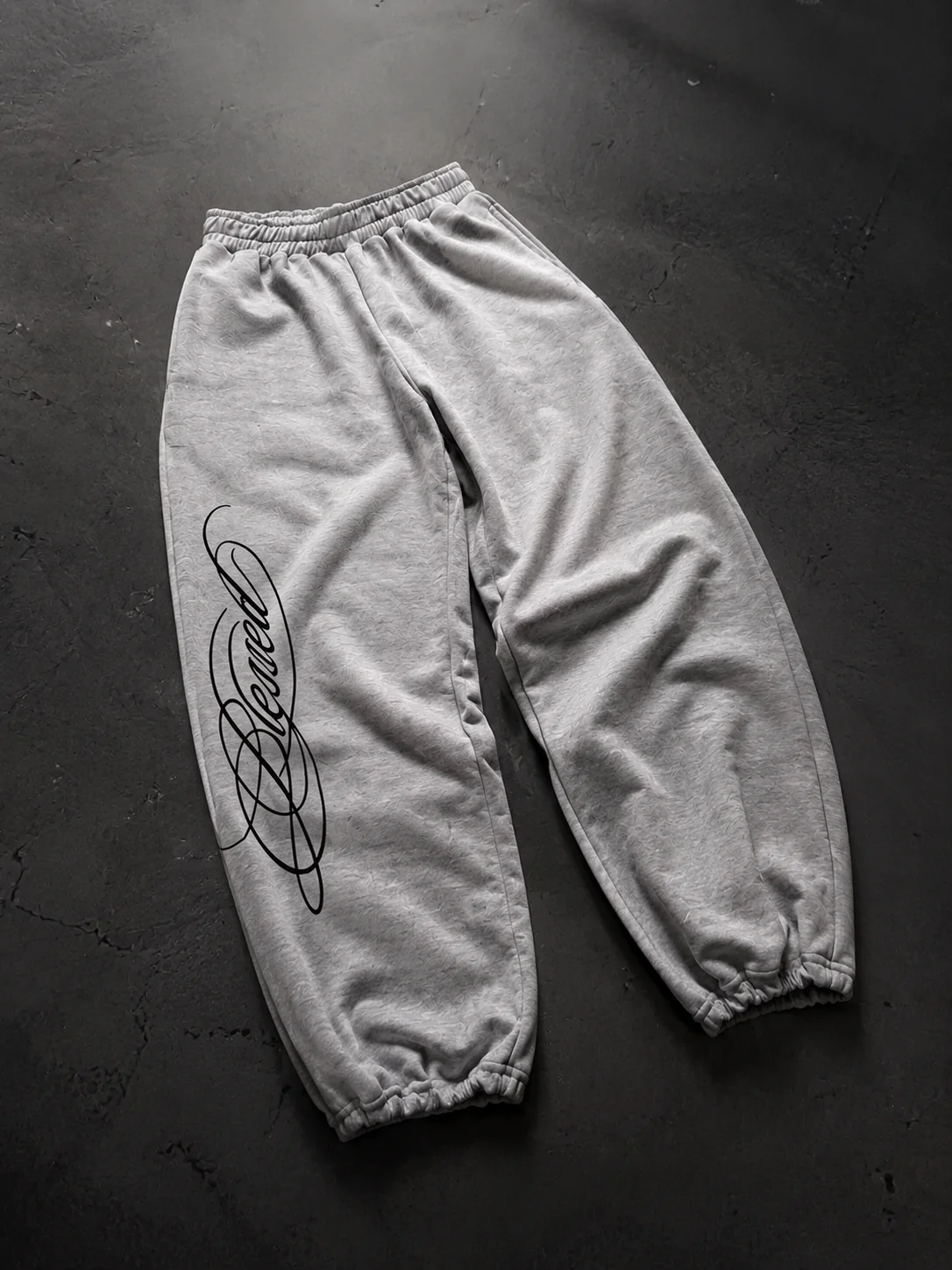 Siyah Blessed Script Detaylı Baggy Eşofman Takımı