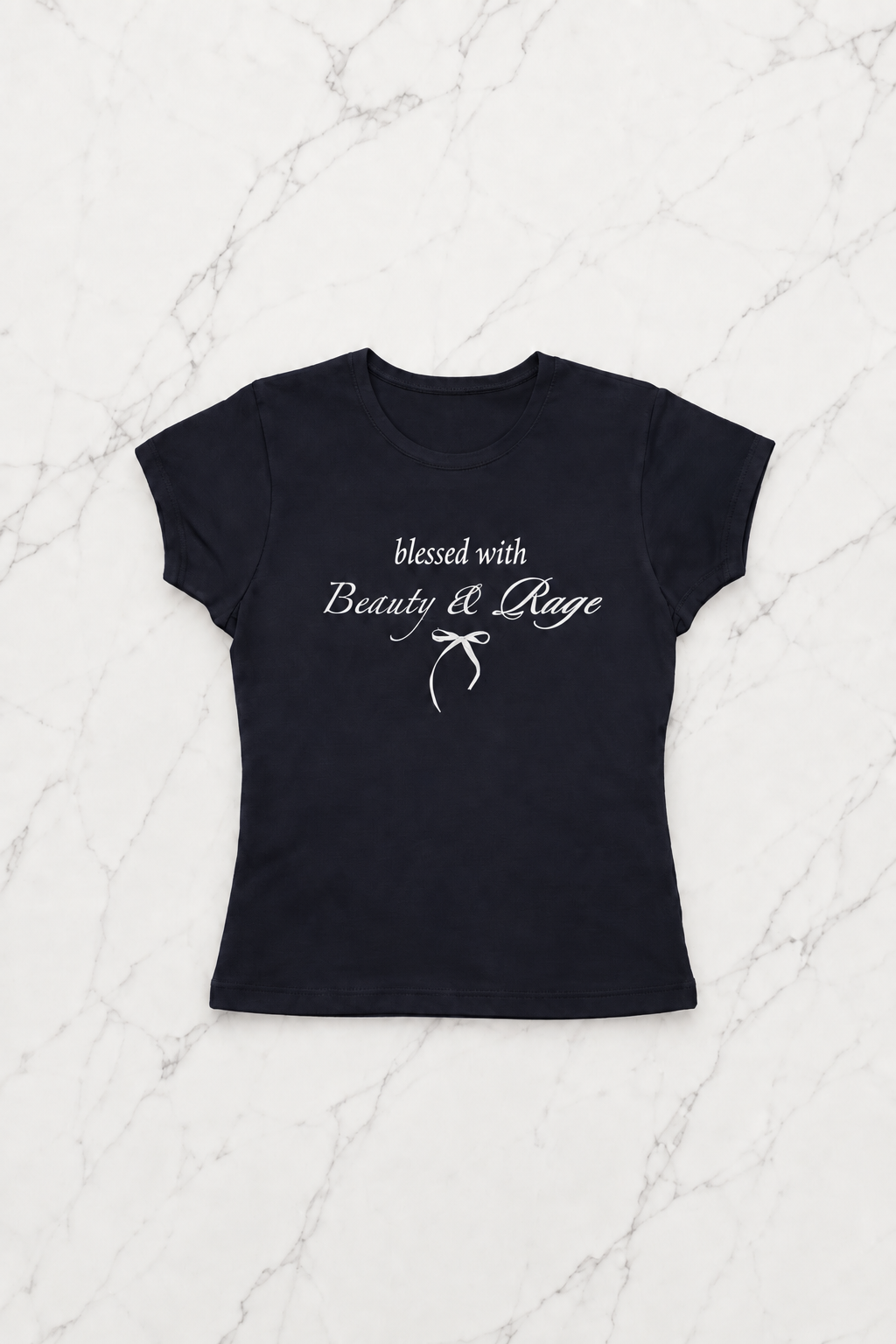 Siyah Blessed With Beauty & Rage Kısa Kollu Crop
