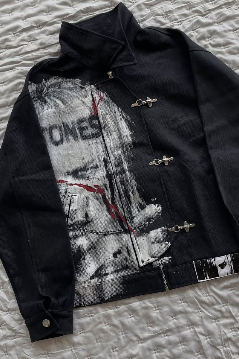 Siyah Deftones Entombed Kancalı Gabardin Grunge Gotik Y2K Unisex Ceket