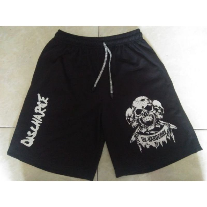 Siyah Hardcore Baskılı Şort