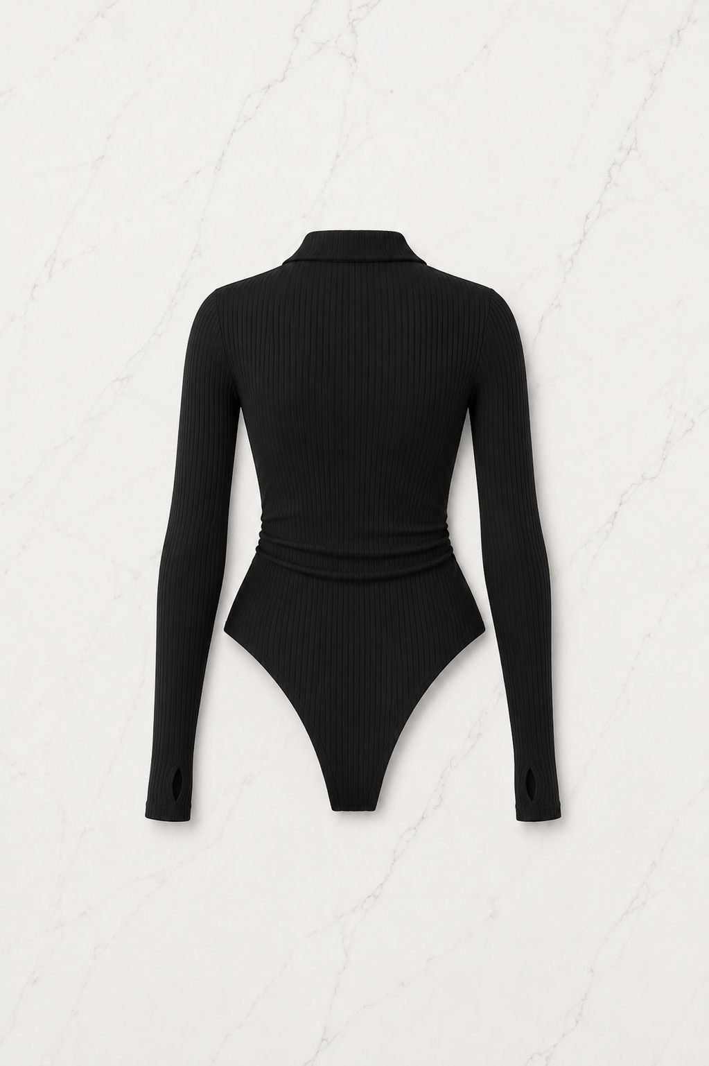 Siyah Steed Polo Yaka Parmak Geçirme Detaylı Bluz