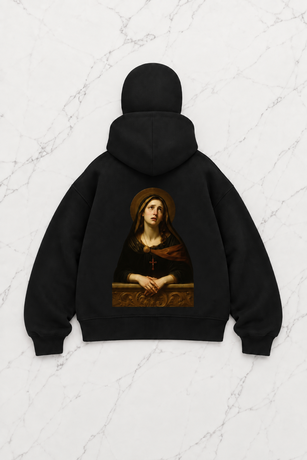 Siyah Unisex Kar Maskeli Crisa Lisa Baskılı Oversize Hırka