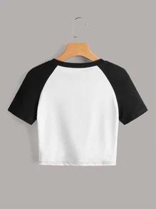 Skeleton Baskılı Crop Top