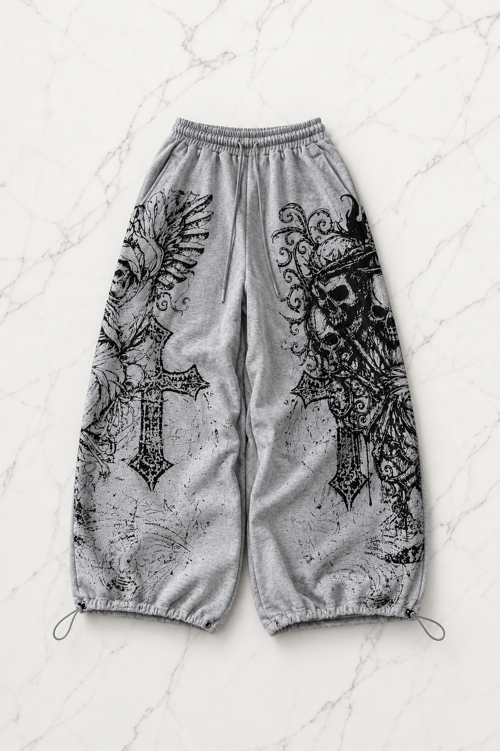 Skull Head Detaylı Baggy Unisex Eşofman Altı