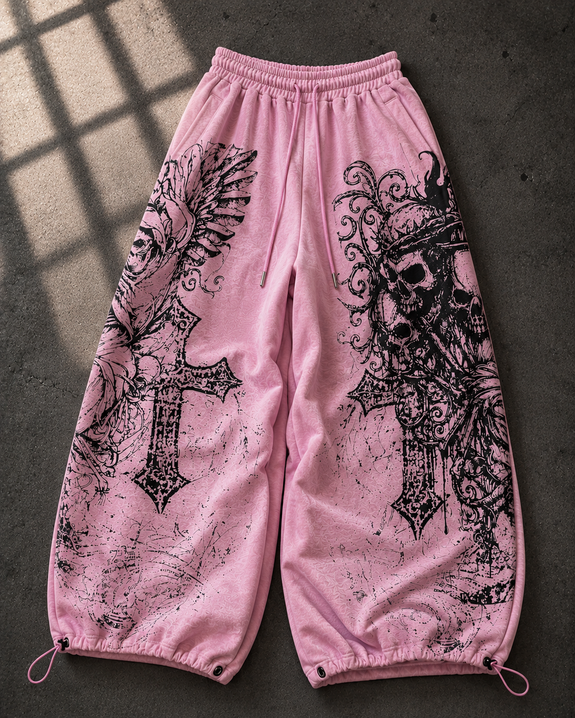 Skull Head Detaylı Baggy Unisex Eşofman Altı